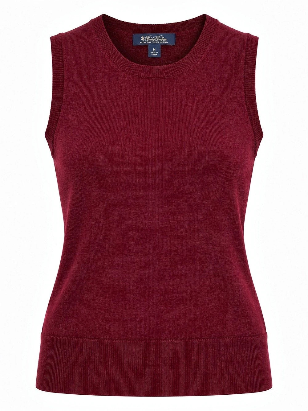 Brooks Brothers Extra Fine Italian Merino Wool Tank Sweater Burgundy Medium